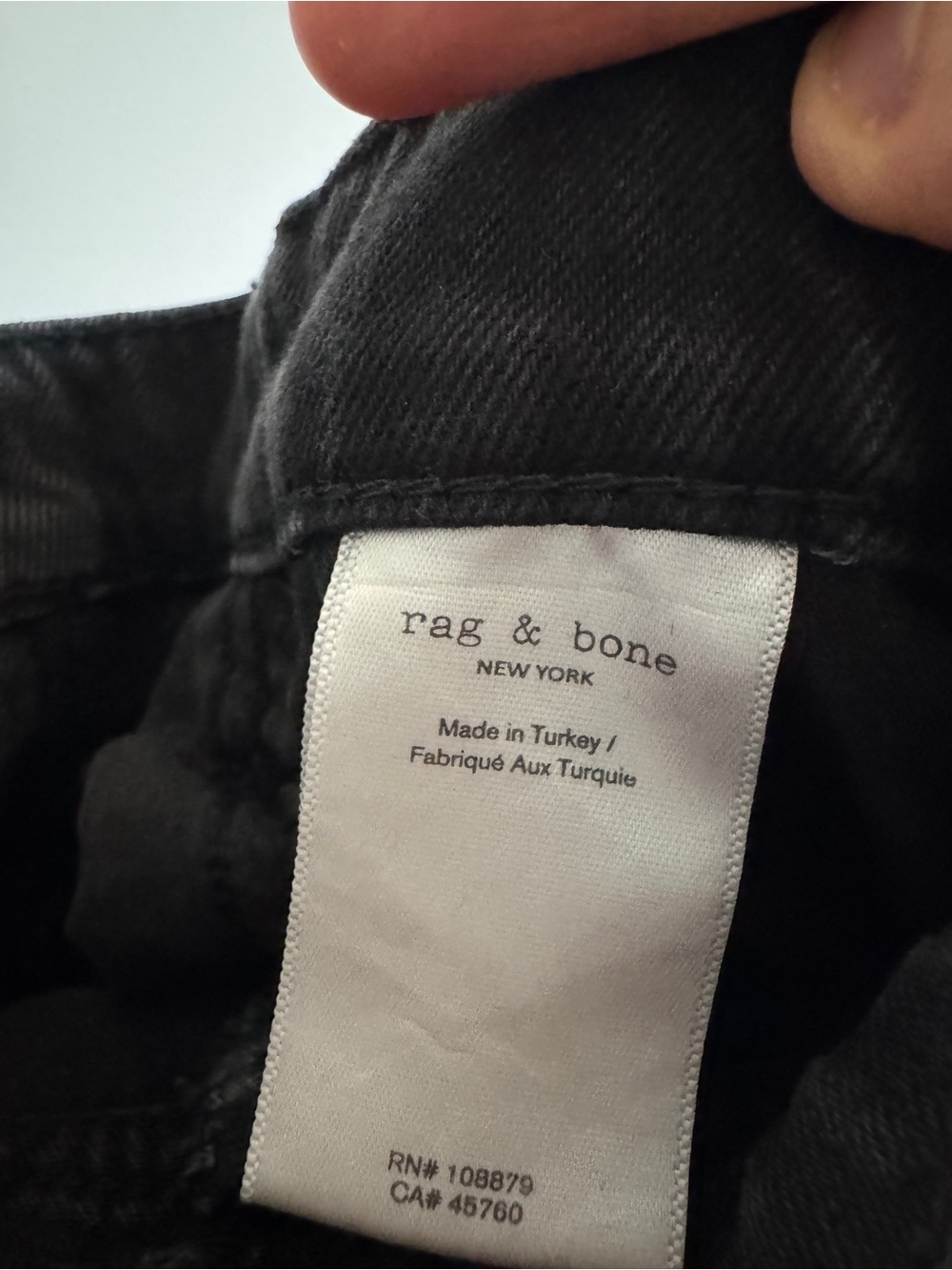Rag & Bone Sofie Splice High-Rise Wide Leg Jeans - Black/Dark Grey Wide Jeans - Picture 7 of 9